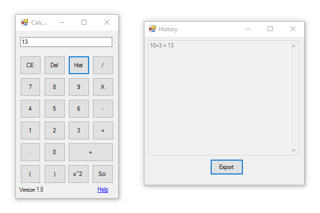 Archived calculator screenshot