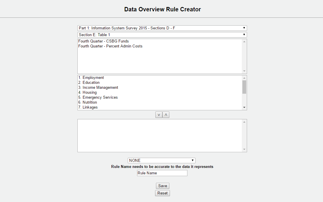 Archived rule creator screenshot